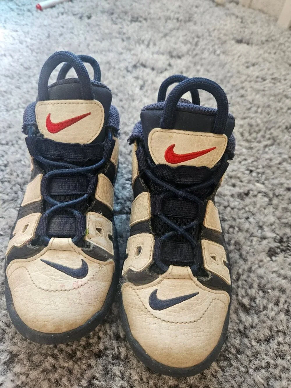 Nike Air More Uptempo Olympic Toddler 10C White Navy Red FV5368-100